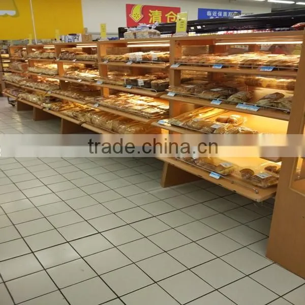 food display rack/wood bread display rack for supermarket and store