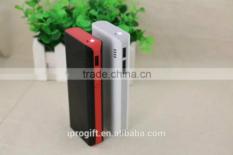 Free sample big capacity dual USB port portable power bank 15000mah