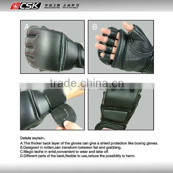 MMA leather training gloves