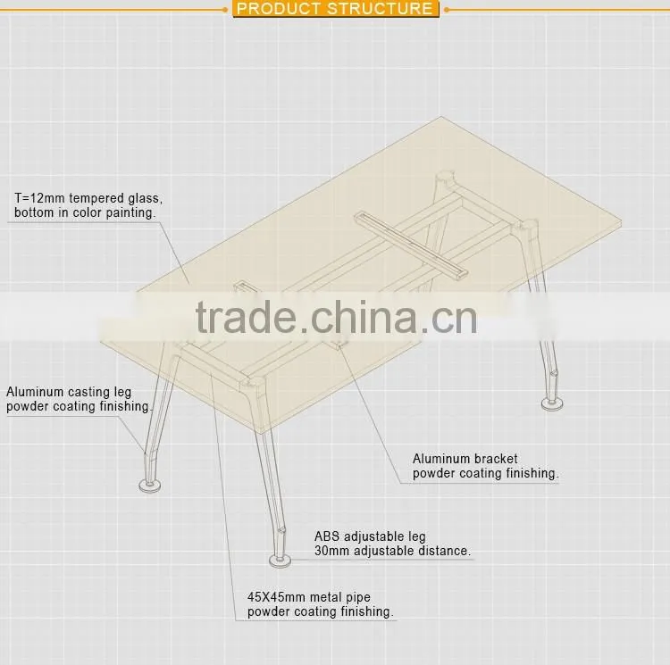 Office Desks Specific Use and Glass Material Conference table