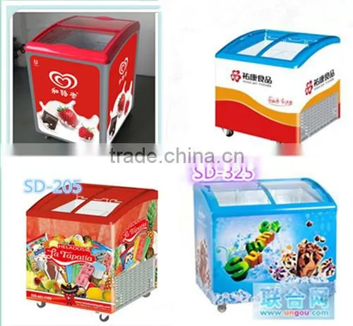 151L-415L hot sale ice cream display freezer with counter swing door