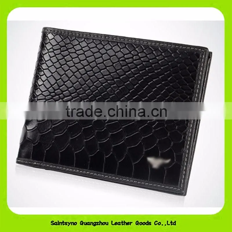 16419 England style Bi-fold Faux Leather multipurpose wallet for men