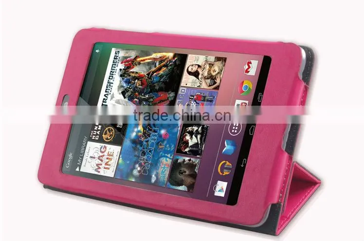 Pink Smart Cover Slim Magnetic PU Leather Case for Google Nexus 7Inch Tablet