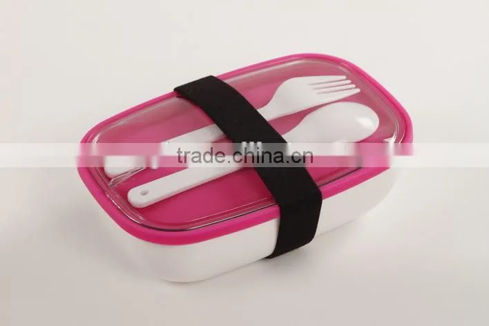 BPA free plastic lunch box with silicone inner lid for Children