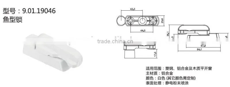 Sash blocker Window jammer Sash Jammer Puwei PWS Sash Handle Fish Type Handle Security Sash Jammer with plastic packers 90119046