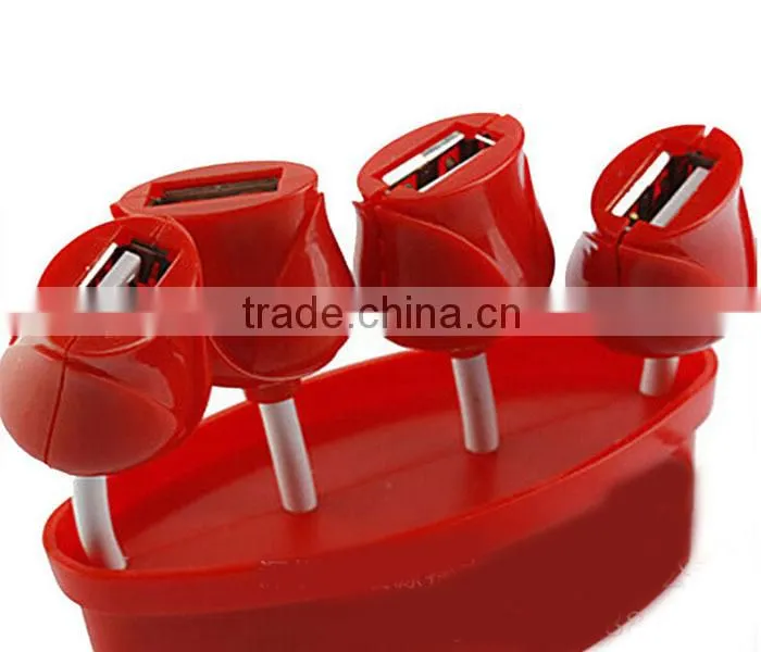BRAND NEW flower shaped 4 Port USB Hub for PC Home Office