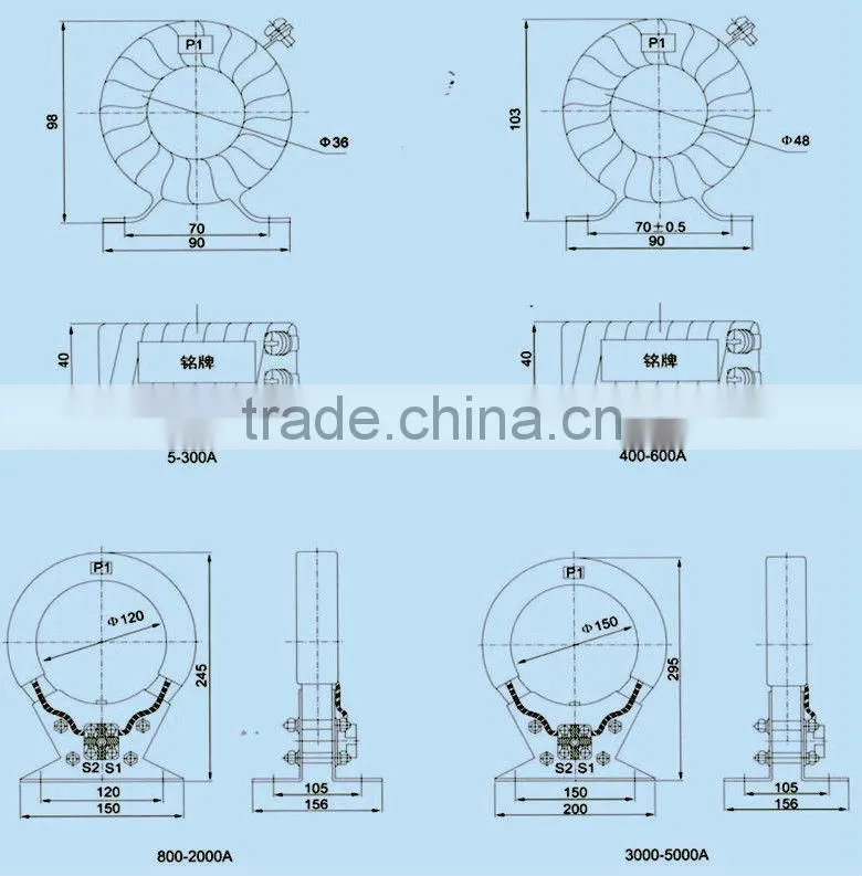 CE 0.5S Low Voltage Toroidal Current Transformer 0.5-0.66kv