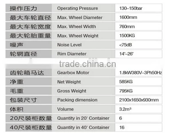 Dumper Truck Tyre Changer TC990A for Tyre of Heavy Duty Trucks