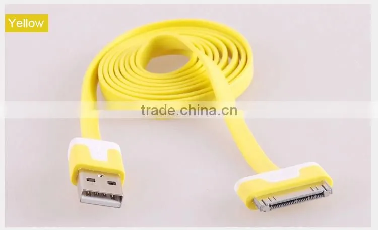 Noodle flat usb data charger cable for iphone 4