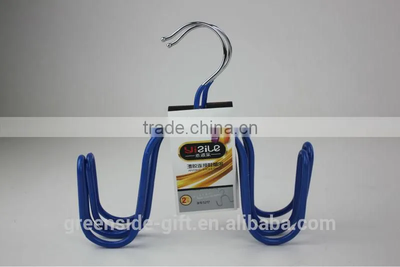 GS8113 PVC plastic coated metal shoes hanger