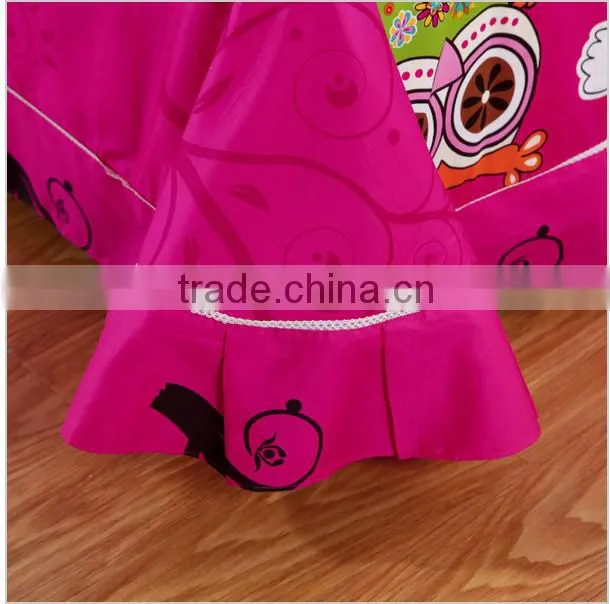 Nantong supplier owl bedding set , 3d bedding sets comforter/duvet/quilt cover bed sheet