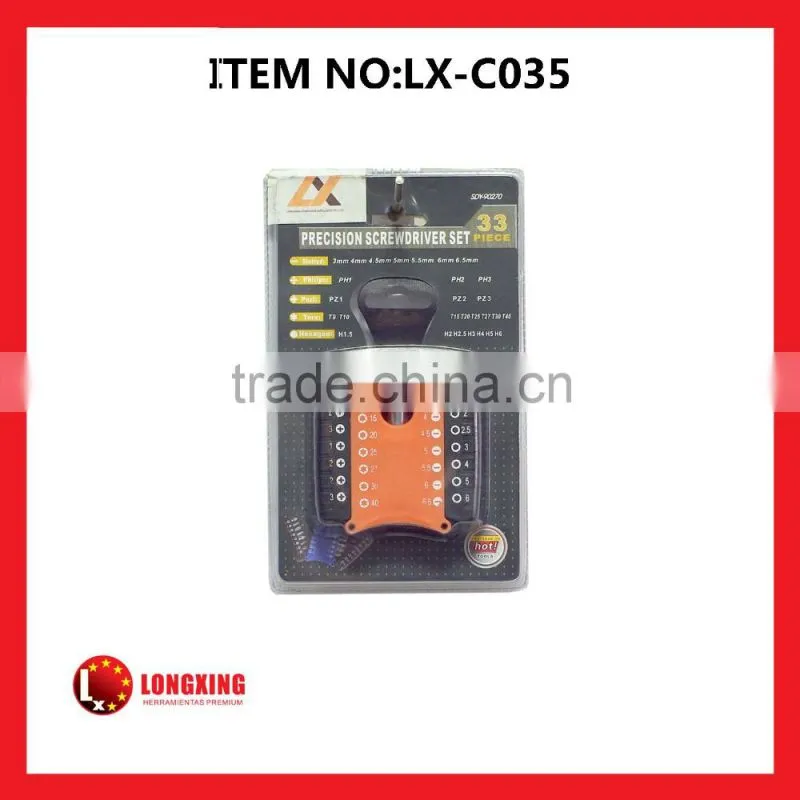 Factory Supply best selling promotion 33 pcs bits set with plastic box