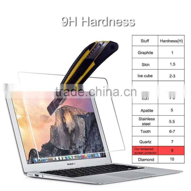 OEM factory supplier !! High quality curved tempered glass screen protector fit for Macbook Pro 13.3'' Retina