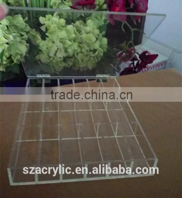 18 Lattices clear acrylic case,acrylic case with 18 separators