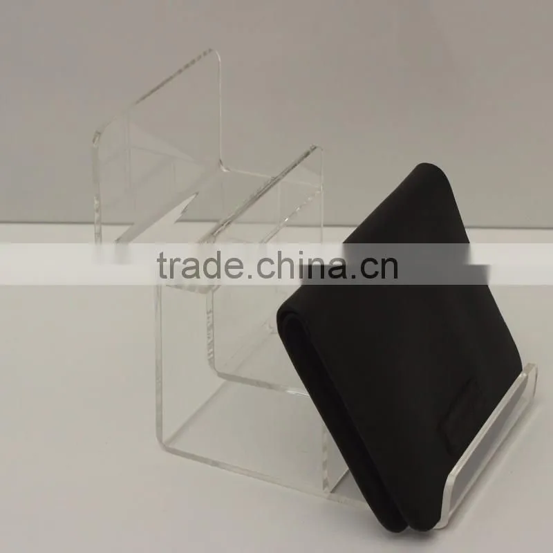 Hot Sale 3 Tiers Clear Acrylic Wallet Stand Table Display Stand