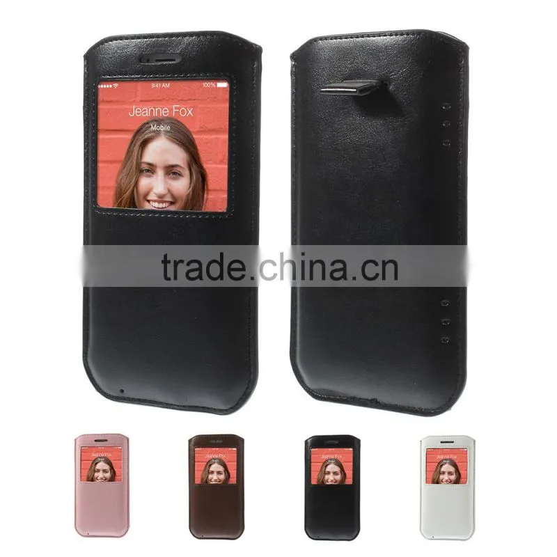 Wholesale new design pull tab pu leather pouch case for samsung galaxy note 4