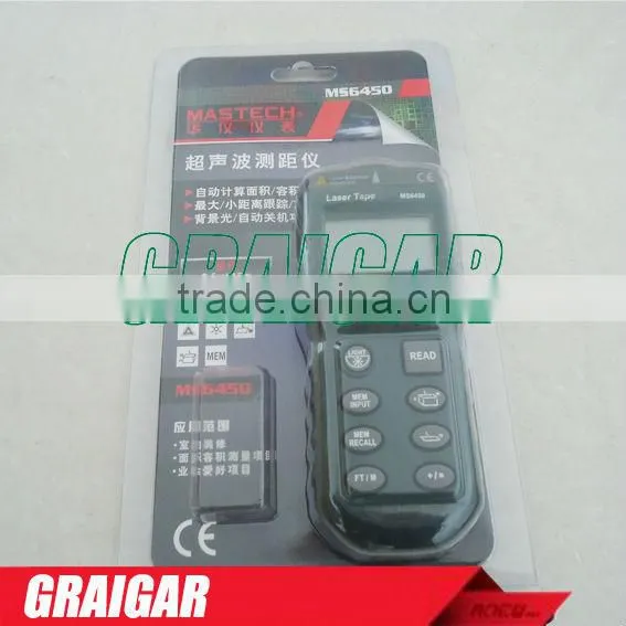 Professional Laser Guide Ultrasonic Distance Measure Range Finder 15m MASTECH MS6450