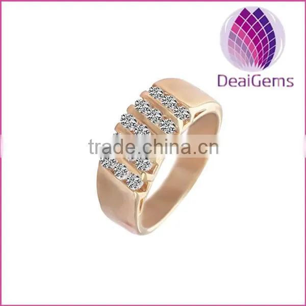 Fashion Luxury Circular Micro Inlay Zircon Copper Ring