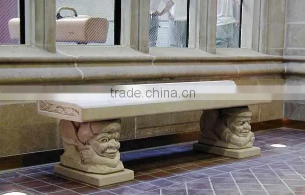 rustic curved sandstone marble bench