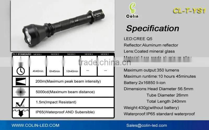 high brightness rechargeable led tactical flashlight