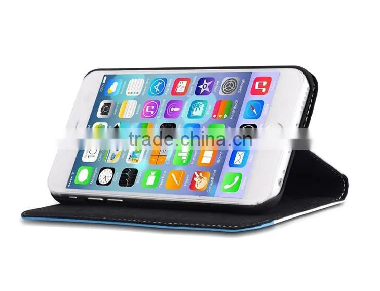 100% Real Genuine Flip Wallet Leather Case Cover For Apple iPhone 6 6S Plus Screen Protector
