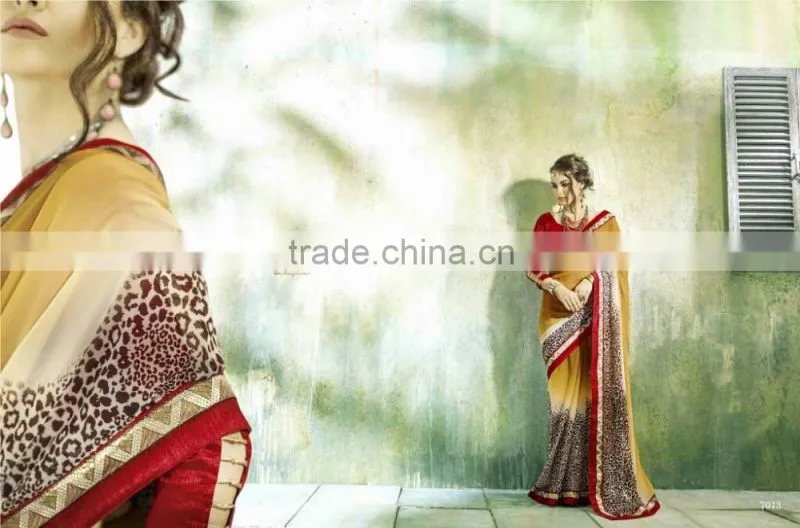 Bordered Embroidery Worked Elegance Designer Sarees