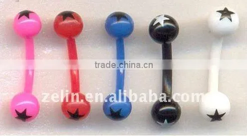 316L stainless steel eyebrow jewelry with multi-crystals balls