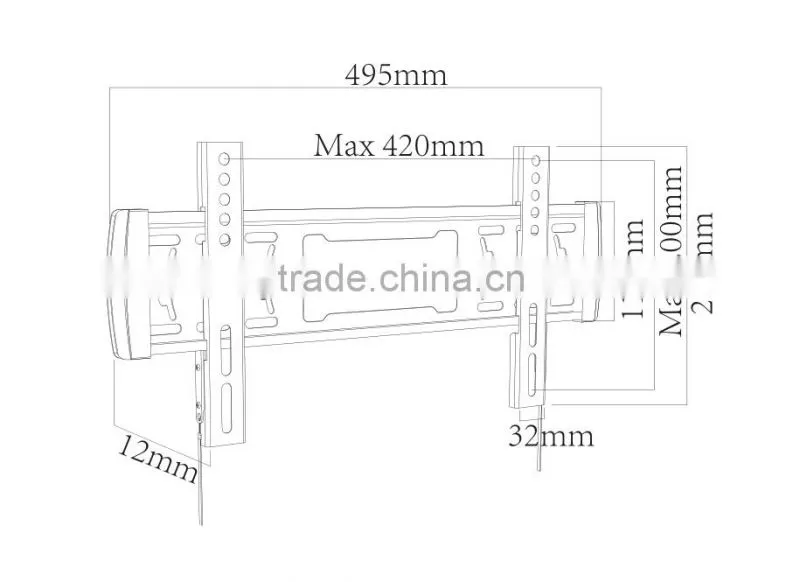 lcd tv wall bracket for 17"-42", factory supply adjustable height tv bracket