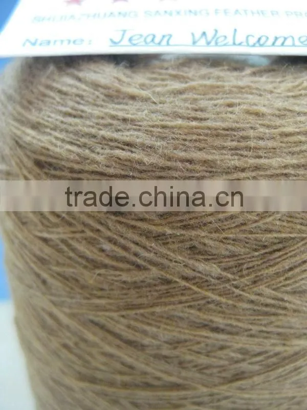 100% Chinese sheep cashmere yarn,14/1NM, dyed brown color