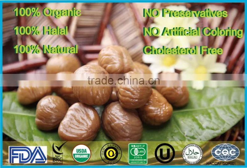 peeled roasted chestnut's kernels in soft canned