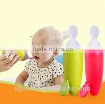 Silicone Extruding Assisted Food Feeder Weaning Spoon Feeding Bottle Spoon