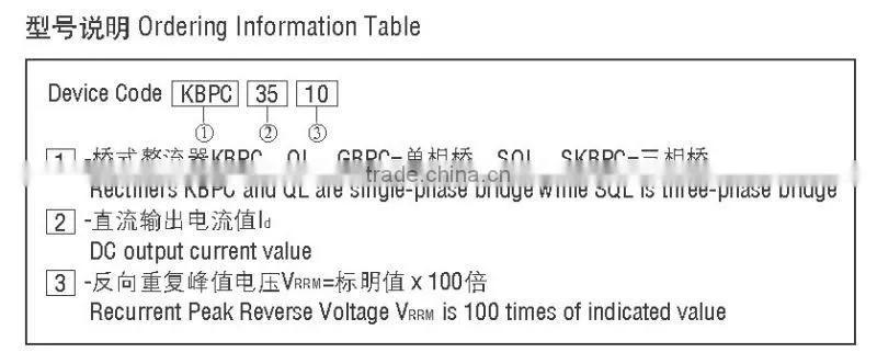 35A 1000V KBPC 3510 Bridge capacitor