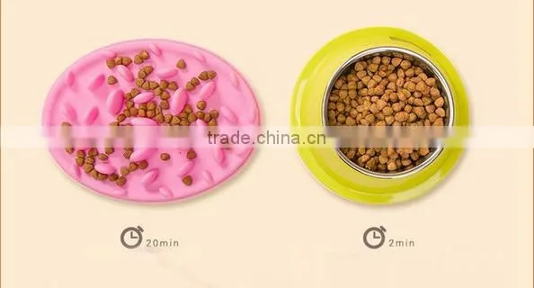 Interactive Anti Gulp Silicone Pet Bowl Slow Feed Dog Bowl