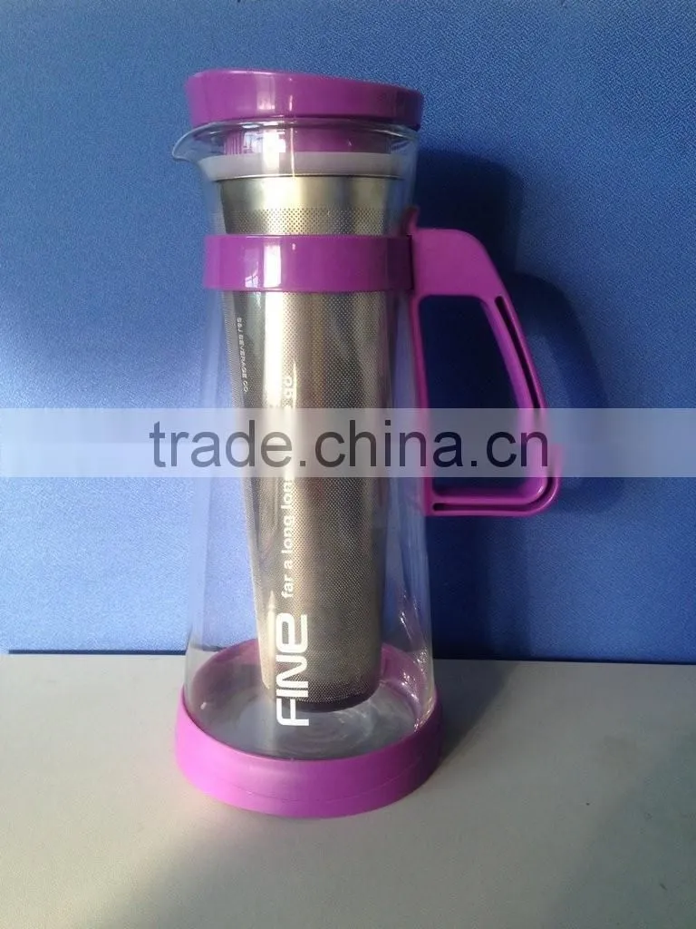 1400ml Cold Brew Iced Coffee Maker, Black with infuser
