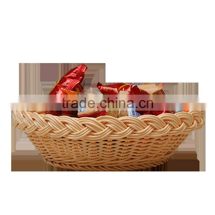 Plastic rattan empty picnic baskets wholesale for fruit display