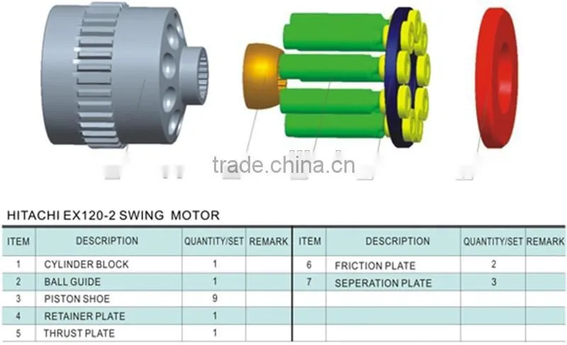 EX120-2 excavator hydraulic main pump parts