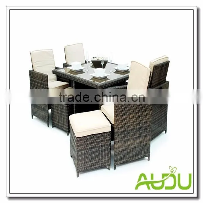 Audu 4 Chairs With Polyester Fabric 1 Table