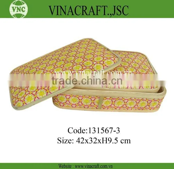 Decorative bamboo box set of 2