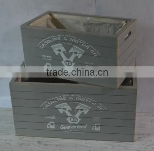 2017 new style antique bottle wooden crate with silk-screen printing