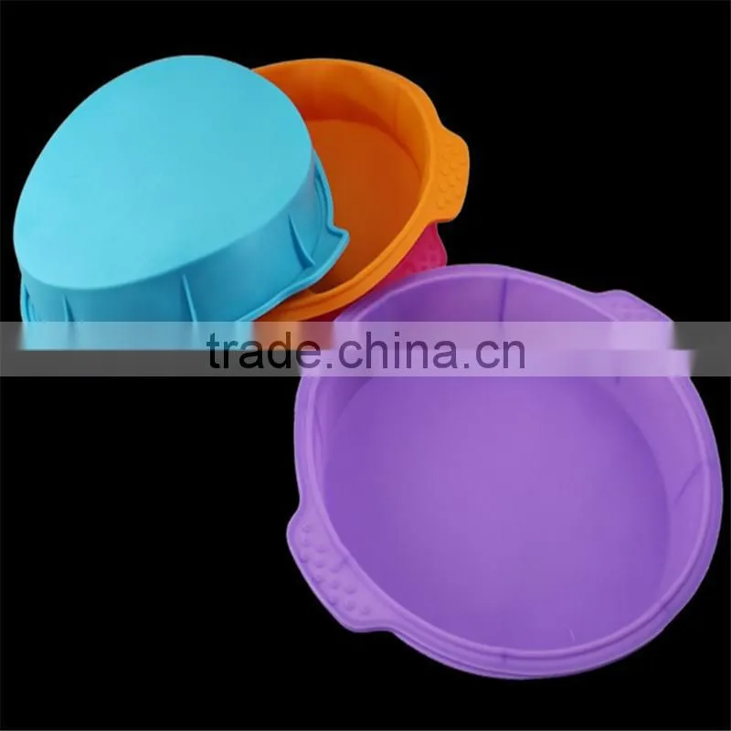 simple design round or square big silicone cake mold pan