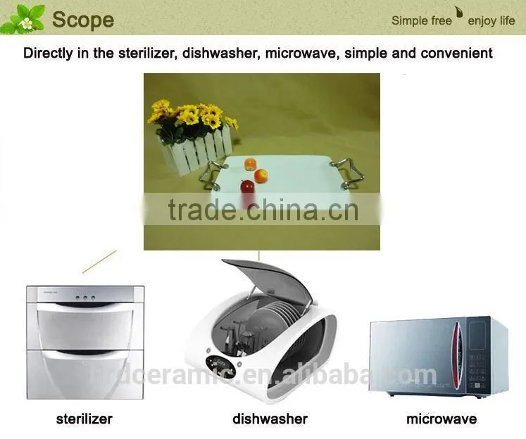 stock ceramic plate with handles, dolomite plate