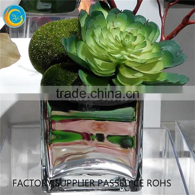 Square antique glass vases glass vase wholesale for homedecoration