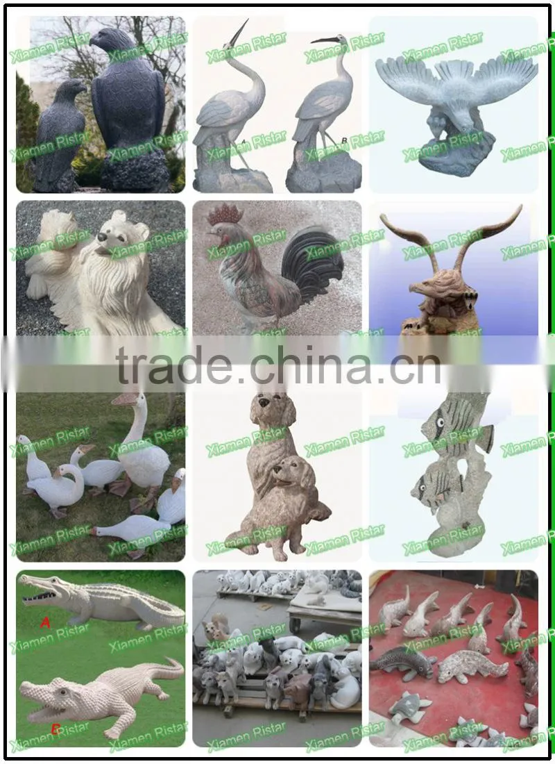 Granite stone animal carvings and sculpture