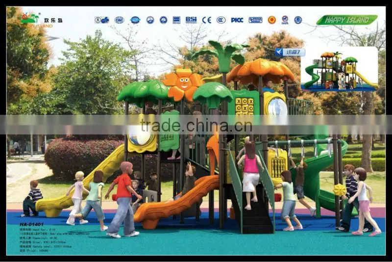 SAFE EN1176 STANDARD TROPICAL RAIN FORET SERIES CHILDREN PLASTIC SLIDE ,OUTDOOR SLIDE (HA-01701)