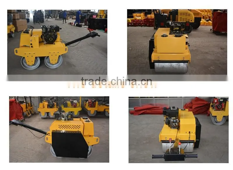 double drum walk behind vibratory road roller with good quality