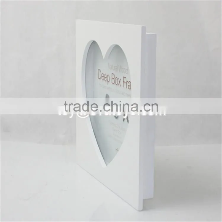 Best selling heart shape wooden square photo frames W09A026