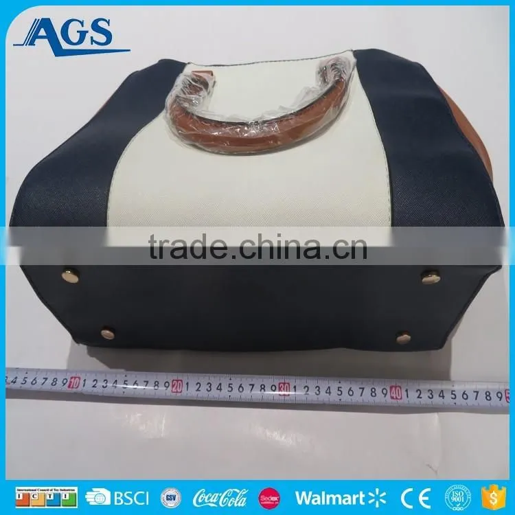 Double zippers tote bag custom printed fashion bag