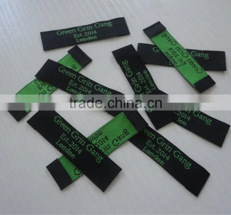 2017 high density damask clothing labels woven labels