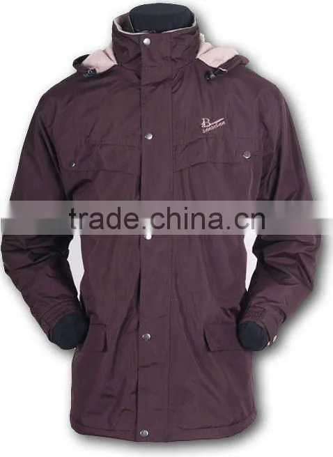 Mens waterproof jacket with nylon fabric for winter season ski wear