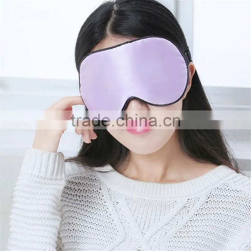 Custom made double layer solid color Plush silk eye mask, silk shading sleeping eye mask